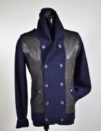 Slim Fit double breasted Cardigan jacket Daniele Fiesoli Blue