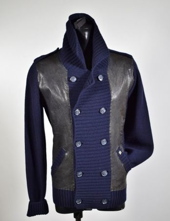 Cardigan giacca doppio petto slim fit daniele fiesoli blu