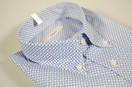 Camicia ingram stampa azzurra collo button down