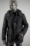  Parka jacket paired with elegant cut two cap colors