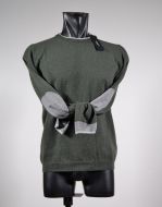 Round neck sweater with wool patches libero diambra six colors