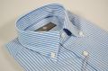 Blue shirt button down striped duca visconti