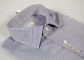 Camicia slim fit ingram collo piccolo moda micro disegno azzurro e beige