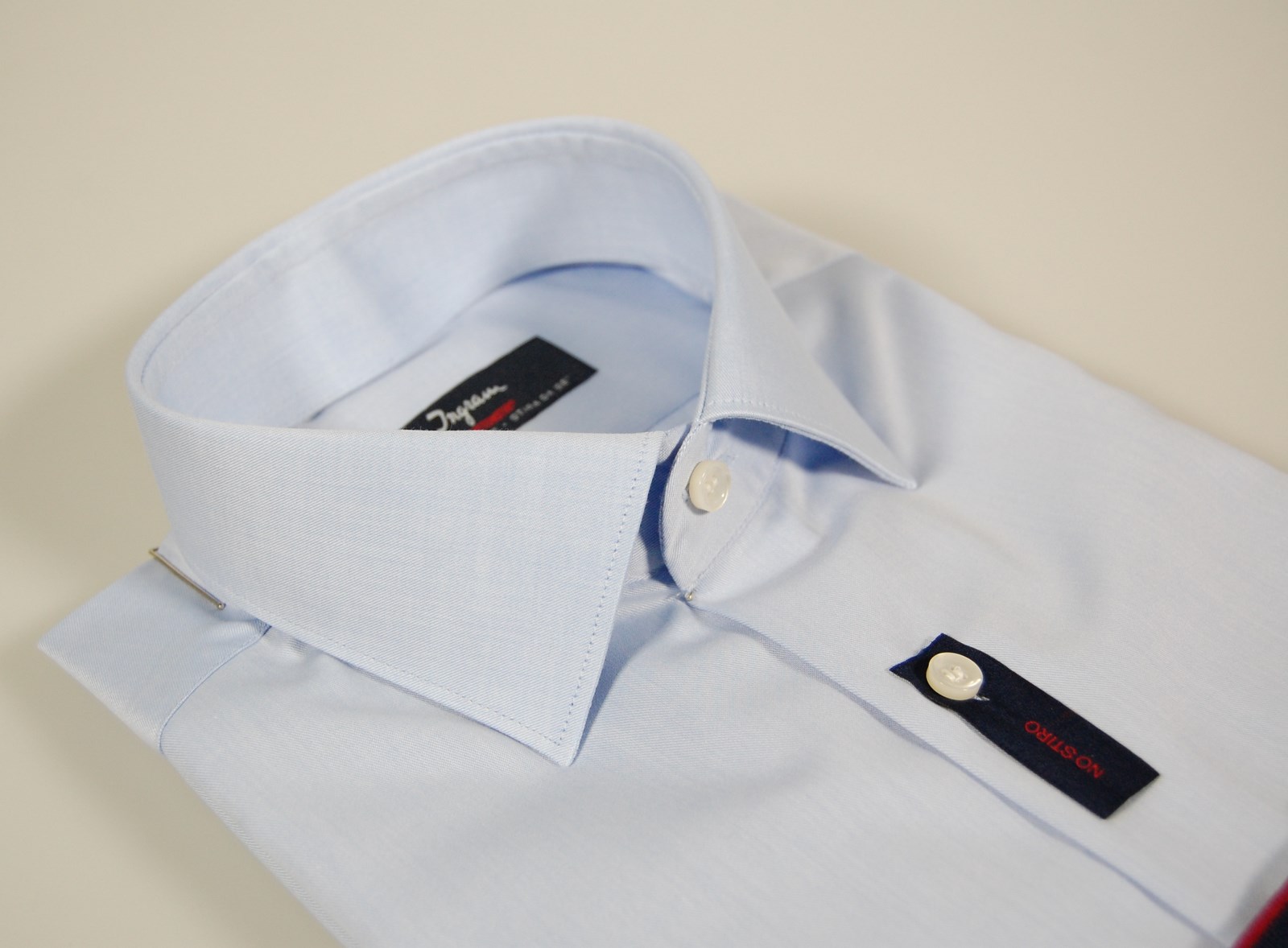 Camicia uomo celeste slim fit Ingram CottonStir in puro cotone No stiro  outlet online camicie uomo