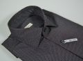 Camicia ingram slim fit micro disegno grigio nero e bordeaux