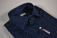  Dark blue stretch cotton slim fit shirt ingram fantasy