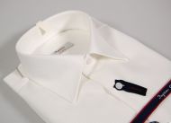 Camicia ingram bianca no stiro cotone operato vestibilità regolare