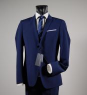 Abito slim fit john barritt blu marine due bottoni petto a lancia