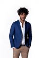 Micro fancy blue jacket john barritt linen cotton slim fit