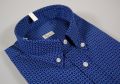 Camicia ingram button down blu a fantasia in puro cotone