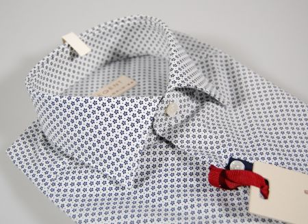 Camicia regent by pancaldi slim fit cotone stretch stampa a fiori blu