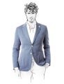 Slim fit jacket unlined cotton unlined micro sketch fradi blue