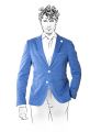 Giacca slim fit sfoderata fradi in cotone stretch a pois due colori