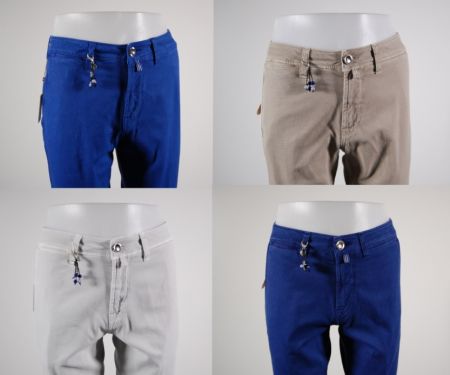 Pantalone fradi slim fit in cotone operato stretch 4 colori 