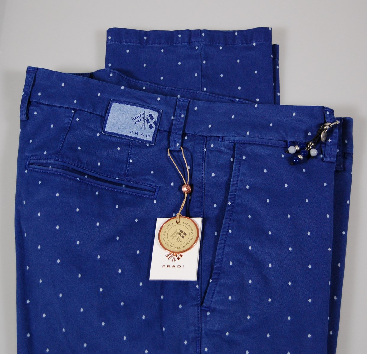 Polka dot stretch pants fashion Fradi fil coupe in two colors online Italian menswear outlet
