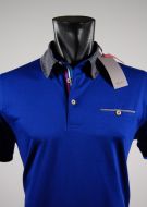 Slim fit short sleeve polo shirt collar bramante