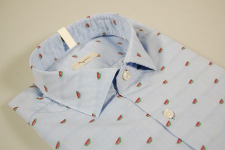 Camicia slim fit ingram celeste fil coupè con anguria