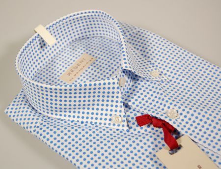Button down short sleeve shirt with polka dots pancaldi