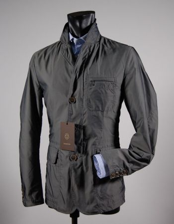 Giacca field jacket con toppe grigio milestone