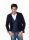 Blue slim fit jacket john barritt unlined wool and silk