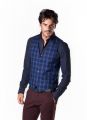 Blue checkered vest john barritt slim fit