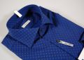 Camicia ingram slim fit blu micro fantasia marrone