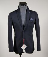 Giacca blazer sfoderato micro fantasia blu falko rosso