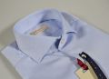 Blue slim fit cotton pique shirt regent by pancaldi