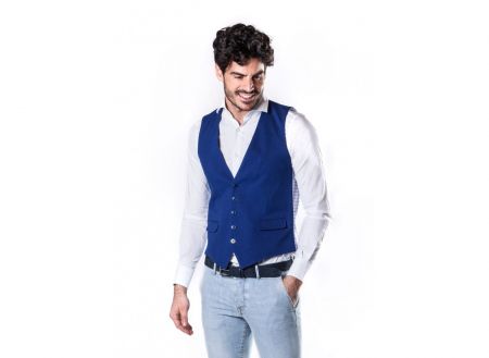 John barritt blue cotton vest