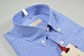 Camicia button down pancaldi azzurra micro stampa regular fit