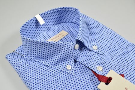Button down shirt pancaldi azzurra micro press release regular fit