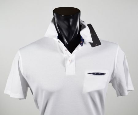 Cotton stretch short sleeve polo with Pocket