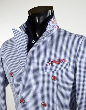 Slim fit double breasted jacket unlined falko rosso spring summer