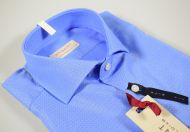 Blue shirt pancaldi slim fit half-neck french