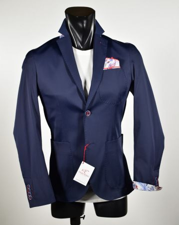 Giacca slim fit in cotone elasticizzato falko rosso made in italy