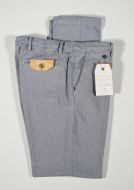 Pantalone bsettecento slim fit in cotone stretch grigio micro fantasia