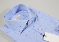 Ingram slim fit checkered shirt light blue micro design fil coupè