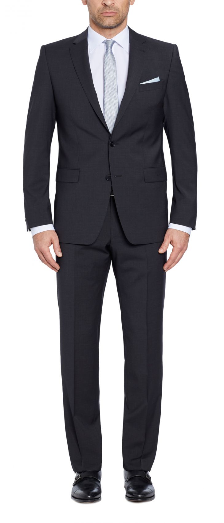 Abito uomo grigio scuro Digel drop sei moder fit in pura lana Marzotto