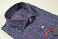 Camicia ingram blu a quadri in cotone lavato slim fit