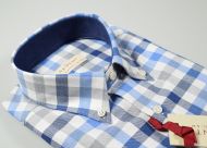 Camicia button down a quadri pancaldi in flanella regular fit
