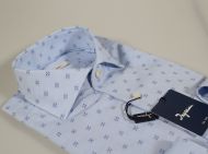 Shirt Ingram light Blue Slim fit French collar in pure cotton