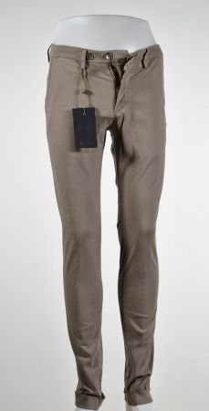 Trousers made in Italy bsettecento stretch cotton worked slim fit