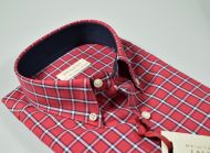 Bordeaux plaid shirt collar button down regular fit