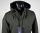 Technical fabric parka with hood in two colours