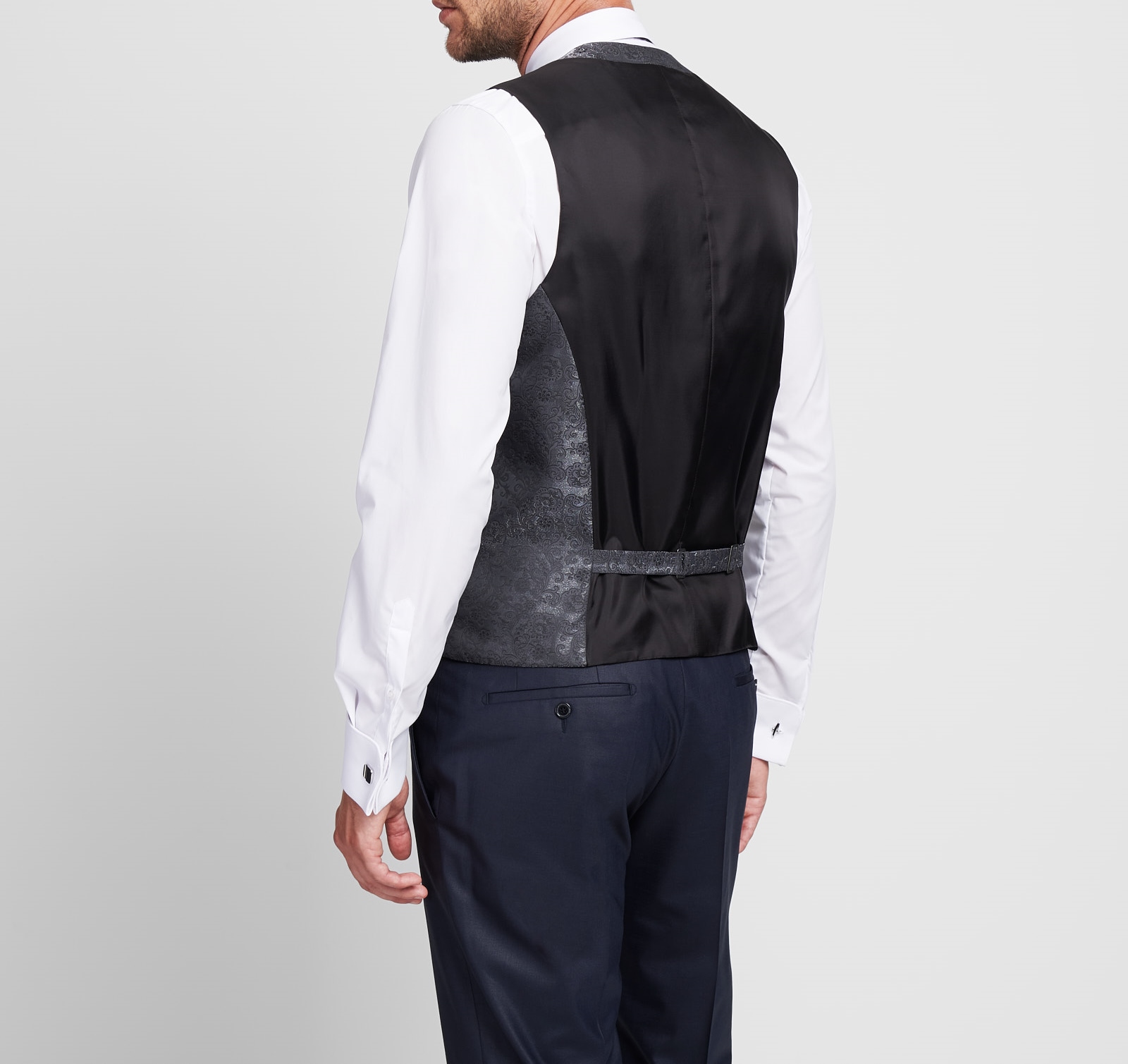 Panciotto Gilet Uomo Retro Elegant Digel Dark Grey Satin Waistcoat