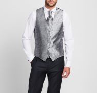 Waistcoat vest grey pearl Digel with tie