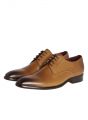 Lace-up shoe digel color cognac in real leather