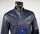 Blue Slim fit short leather talent jacket