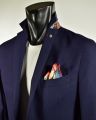 Giacca slim fit blu sfoderata falko rosso misto viscosa