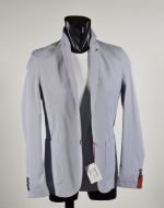 Cotton stretch jacket with blue stripes unlined made in Italy